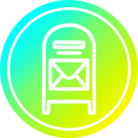 Mail Box kreisförmig Symbol mit cool Gradient Fertig png