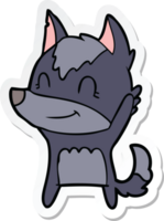 sticker of a friendly cartoon wolf png