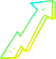 cold gradient line drawing of a cartoon positive growth arrow png