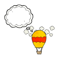 hand drawn thought bubble textured cartoon hot air balloon png