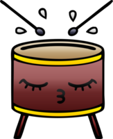 gradient shaded cartoon of a drum png