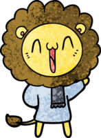 León feliz de dibujos animados png