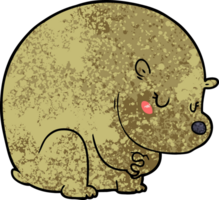 personnage de dessin animé d'ours timide png