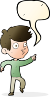 Cartoon zeigt Junge mit Sprechblase png