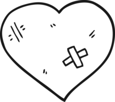 cartoon love heart with sticking plaster png