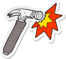 sticker of a cartoon hammer png