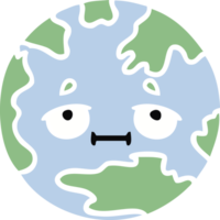 flat color retro cartoon of a planet earth png