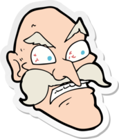 sticker of a cartoon angry old man png