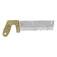 hand retro cartoon wood saw png