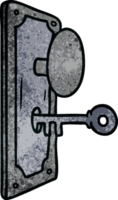 hand drawn textured cartoon doodle of a door handle png