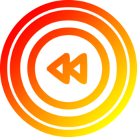 terugspoelen knop circulaire icoon met warm helling af hebben png