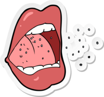 sticker of a cartoon sneezing mouth png