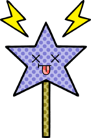 comic book style cartoon of a magic wand png