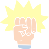 cartoon doodle punching fist png