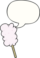 cartoon candy floss on stick with speech bubble png