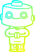 cold gradient line drawing of a cartoon robot png