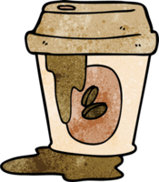 unordentlicher Kaffeetassen-Cartoon png