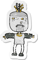 Retro-Distressed-Aufkleber eines Cartoon-Roboters png