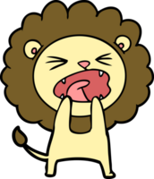 dessin animé lion en colère png