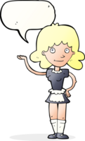 cartoon maid with speech bubble png