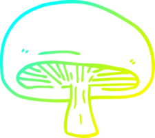 cold gradient line drawing of a cartoon mushroom png