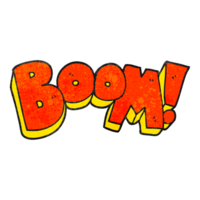 hand textured cartoon boom png