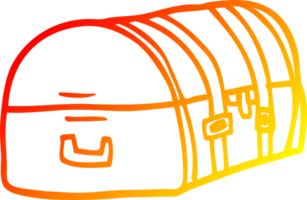 warm gradient line drawing of a cartoon travel chest png