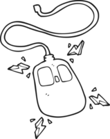 hand drawn black and white cartoon computer mouse png