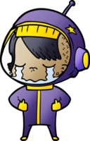 cartoon crying astronaut girl png