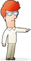 cartoon man in glasses pointing png