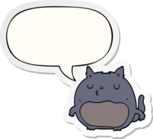 dessin animé chat avec discours bulle autocollant png