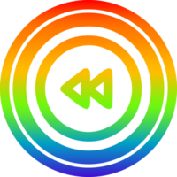 rewind button circular icon with rainbow gradient finish png