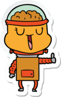 sticker of a happy cartoon robot png