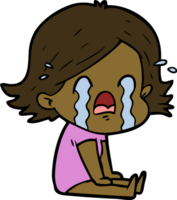 mujer de dibujos animados llorando png