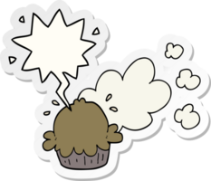 cute cartoon pie with speech bubble sticker png