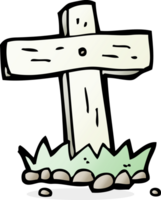 Cartoon Holzkreuz Grab png