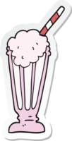 sticker van een cartoonmilkshake png