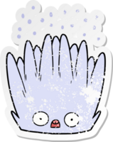 distressed sticker of a cartoon sea anemone png