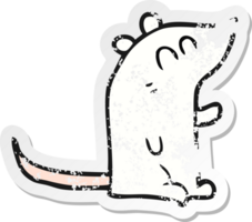 adesivo retrô angustiado de um rato de desenho animado png