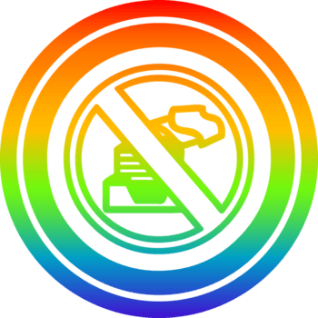 sem papel escritório circular ícone com arco Iris gradiente terminar png