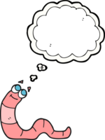 hand drawn thought bubble cartoon worm png