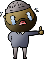 cartoon bearded man crying png