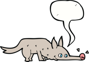 cartoon dog sniffing floor with speech bubble png