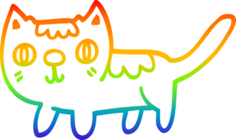 arco Iris gradiente linha desenhando do uma desenho animado pequeno gato png