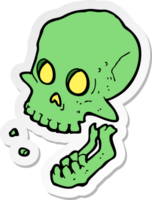 sticker of a cartoon laughing skull png