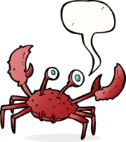 tekenfilm krab met toespraak bubbel png