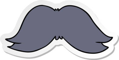 hand drawn sticker cartoon doodle of a mans moustache png