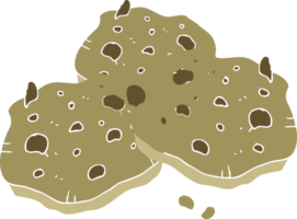 flat color illustration of chocolate chip cookies png