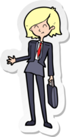 sticker of a cartoon businesswoman png