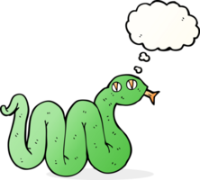 funny cartoon snake with thought bubble png